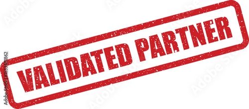 Official red grunge stamp mark confirming a business partner has been formally verified and approved