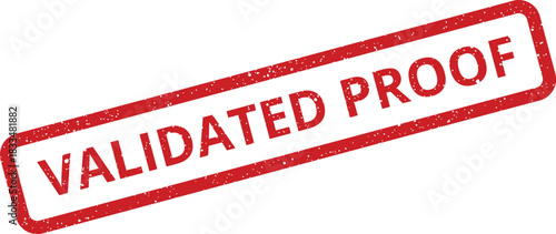 Official red grunge stamp mark confirming a crucial proof has been formally verified and accepted
