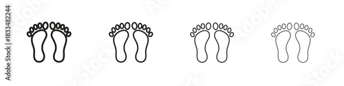 Footprint icon, thin line symbols. eps 10 vector