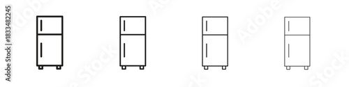 Fridge icon, thin line symbols. eps 10 vector