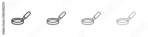 Frying pan icon, thin line symbols. eps 10 vector