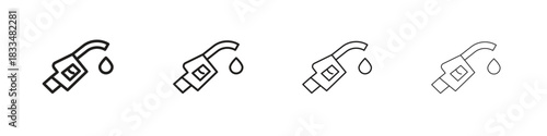 Fuel icon, thin line symbols. eps 10 vector