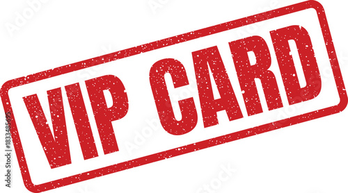 Textured grunge stamp with VIP CARD boldly displayed, representing exclusive membership and privileged access, ideal for loyalty program graphics