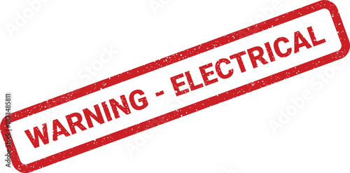 Textured rectangular label with bold uppercase WARNING ELECTRICAL text, indicating potential hazardous conditions requiring caution