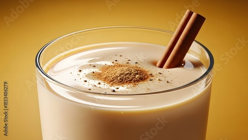 A creamy holiday drink topped with cinnamon, capturing the warmth of the season in a single glass.