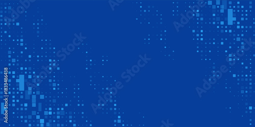 Blue Tech Finance Fintech Background Abstract Pixel Pattern. Abstract Business Tech Science Vector Backdrop.