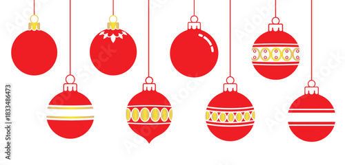 christmas balls hanging on the rope