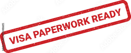Textured rubber stamp mark indicating visa paperwork is ready for the next application stage