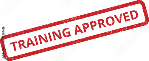 Vector illustration of a grunge style rubber stamp with Training Approved message for educational purposes and certification