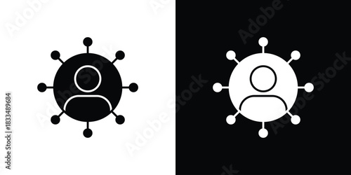 Affiliate marketing icon, silhouette pictogram. black icon set