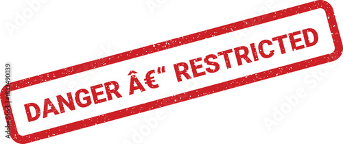A grunge style rectangular red stamp sign indicating a restricted area or content access limitation