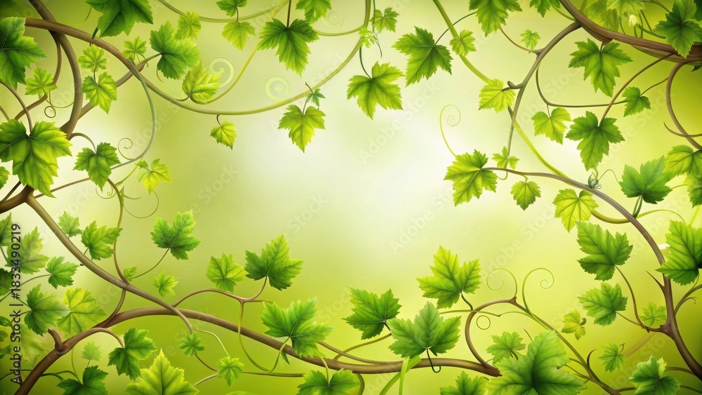 Obraz premium Vines of green leaves in a abstract pattern