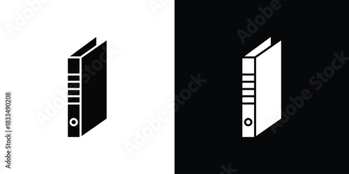 Binder icon, silhouette pictogram. black icon set