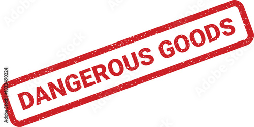 A grunge textured rubber stamp clearly indicating Dangerous Goods for shipping and hazardous material notifications