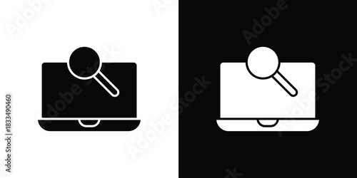 Browsing icon, silhouette pictogram. black icon set