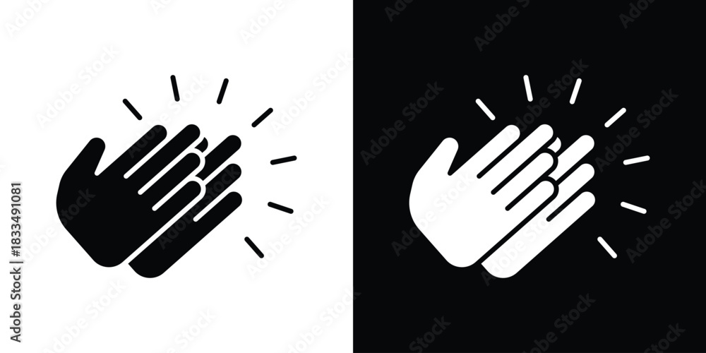 Obraz premium Clap icon, silhouette pictogram. black icon set