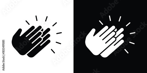 Clap icon, silhouette pictogram. black icon set