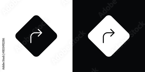 Directions icon, silhouette pictogram. black icon set
