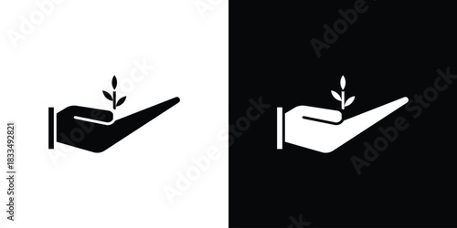 Environment icon, silhouette pictogram. black icon set
