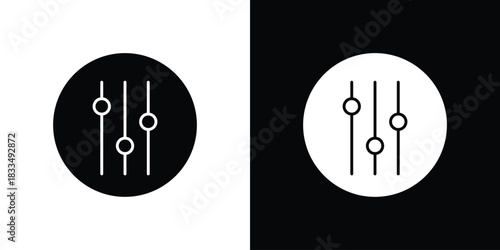 Equalizer icon, silhouette pictogram. black icon set