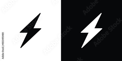 Flash icon, silhouette pictogram. black icon set