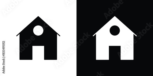 House icon, silhouette pictogram. black icon set