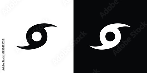 Hurricane icon, silhouette pictogram. black icon set