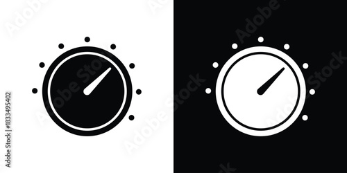 Knob icon, silhouette pictogram. black icon set