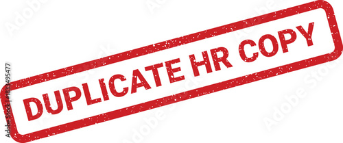 Distressed red rubber stamp marking a document as a duplicate HR copy for personnel archives