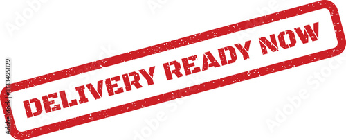 Distressed red stamp confirming a delivery is ready for immediate dispatch, ideal for logistics notifications