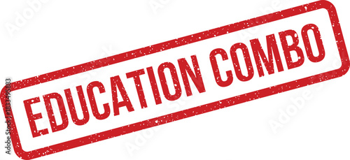 Distressed red stamp graphic displaying the text EDUCATION COMBO for combined learning packages or offers