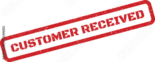 Distressed rubber stamp effect displaying the important message CUSTOMER RECEIVED for confirmation
