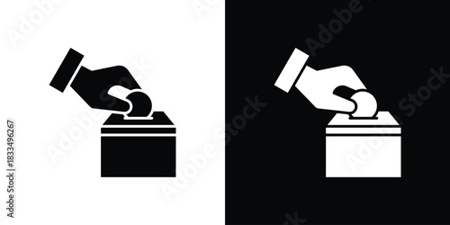 Money donation icon, silhouette pictogram. black icon set