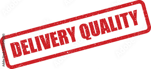 Distressed stamp affirming the quality of delivery, suitable for customer service communications and product assurance