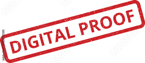 Grunge texture rubber stamp illustration indicating a digital proof for review and approval processes