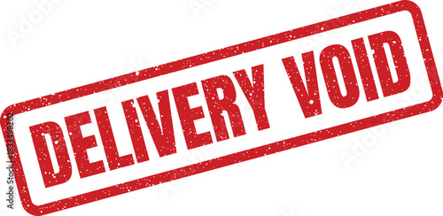 Grungy red rubber stamp with DELIVERY VOID text indicating cancellation or invalidation