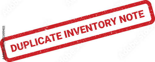 Official red rubber stamp with a distressed effect marking a duplicate inventory note for administrative use