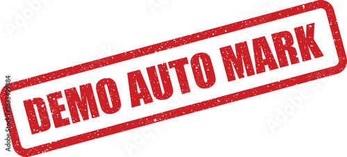 Rectangular red grunge stamp displaying DEMO AUTO MARK, perfect for indicating automatic identification or labeling in a system