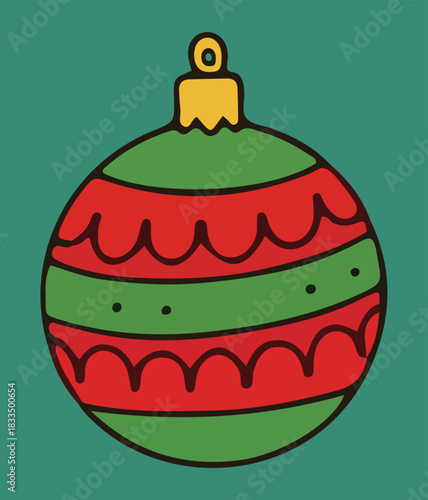 A colorful vector Christmas ornament illustration art