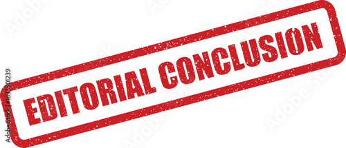 Red distressed rubber stamp mark indicating an editorial conclusion, perfect for publishing workflows and final reviews