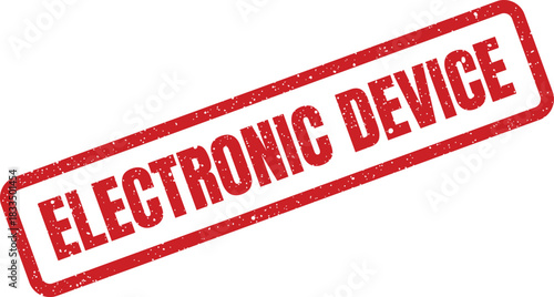 Red grunge rubber stamp clearly stating electronic device, suitable for inventory labels or product classification