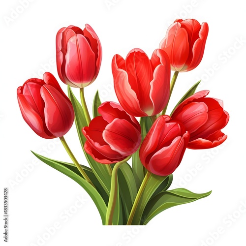 Wallpaper Mural Elegant arrangement of red tulips with subtle white accents on a bright day Torontodigital.ca