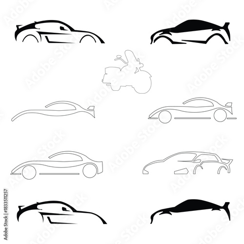 icon vector automotive illustration design trendy
