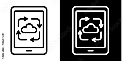 Cloud Sync Icon Set White Style Collection