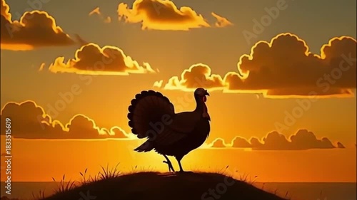 Bird silhouette at sunset