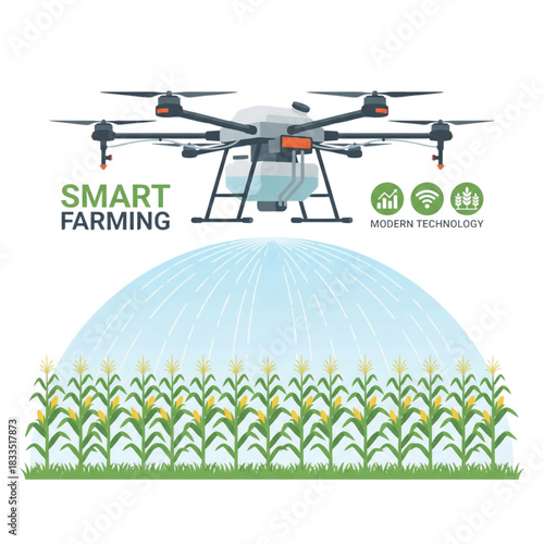 Advanced aerial drone technology providing precision spraying for efficient crop management and sustainable agricultural growth