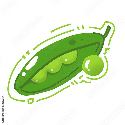 vector illustration of a green peas