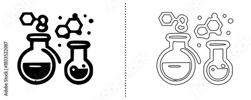 Science Flask Icon – Chemistry, Laboratory Equipment, Test Tube, Chemical Reaction, Laboratory Glassware, Science Experiment, Laboratory Icon