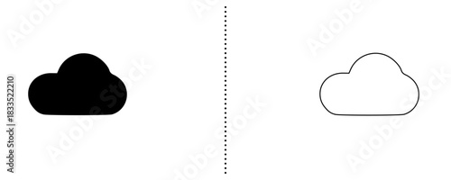 Cloud Icon – Weather Symbol, Sky Element, Cloudy Day, Digital Cloud, Weather Forecast, Cloud Computing, Cloud Storage Outline Vector