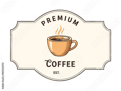 Premium Coffee An enticing cup of aromatic coffee ready to start your day or provide an afternoon pick-me-up